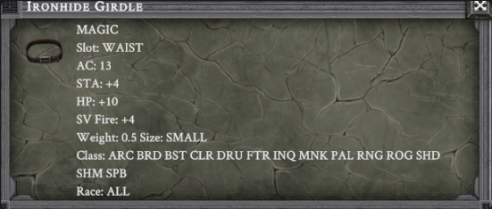 IRONHIDE GIRDLE item card